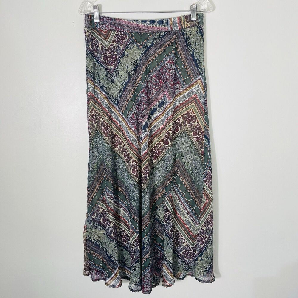 Westport Paisley Full Length Multicolored Maxi Skirt Size M